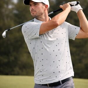 Adidas Ultimate365 Golf Polo Mens XL Green Shadow Allover Print Performance